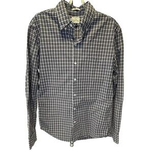 J. Crew Men's Deep Plum and Gray Plaid Shirt Size M Slim 100% Cotton
